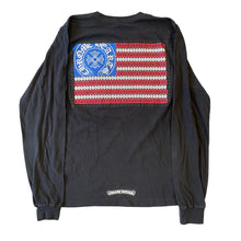 Load image into Gallery viewer, CHROME HEARTS American Flag T Shirt Black L/S Pre-Owned S
