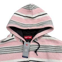 Load image into Gallery viewer, NEW Supreme Woven Stripe Hooded Jacket Pink Sz Small