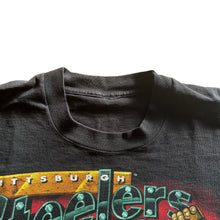 Load image into Gallery viewer, Vintage SALEM Pittsburgh Steelers 1994 Superhero Worker T Shirt 90s
