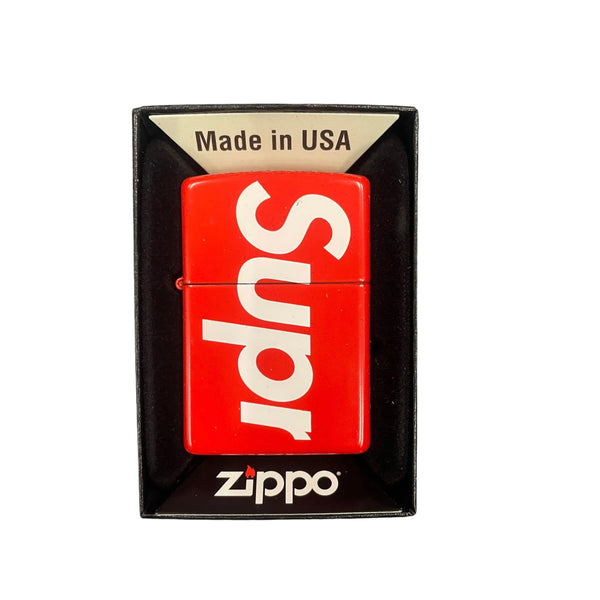 New Supreme Logo Zippo Red SS18