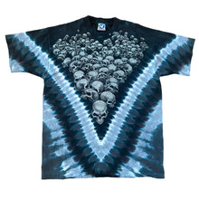 Load image into Gallery viewer, Vintage LIQUID BLUE Skulls Boneyard Skull Pile All Over Print Tie Dyed T Shirt 90s XL

