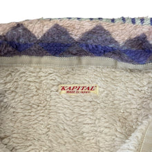 Load image into Gallery viewer, Kapital Ashland Stripe & Bone Fleece Jacket Purple Sz 2