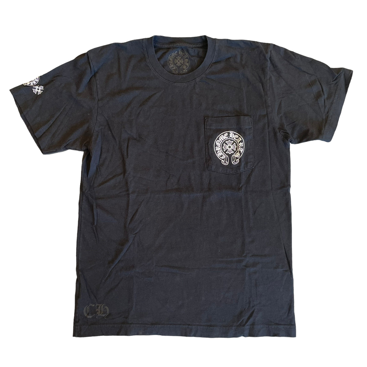 CHROME HEARTS メッシュTシャツ ブラック CHROME HEARTS MESH WARM UP JERSEY メッシュ クロス ロンT (CHROME