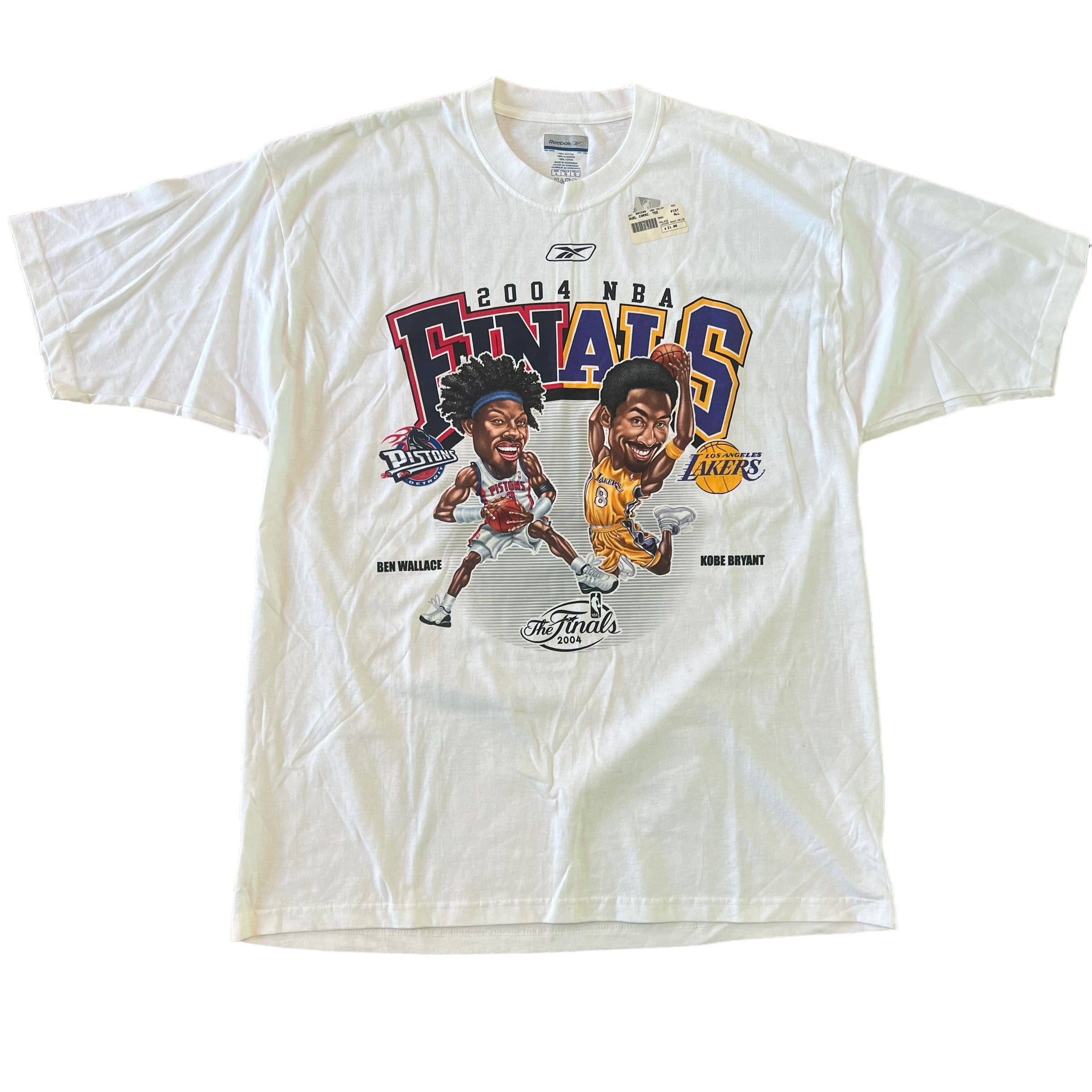Vintage Reebok 2004 NBA Finals Kobe Bryant Ben Wallace Caricature 