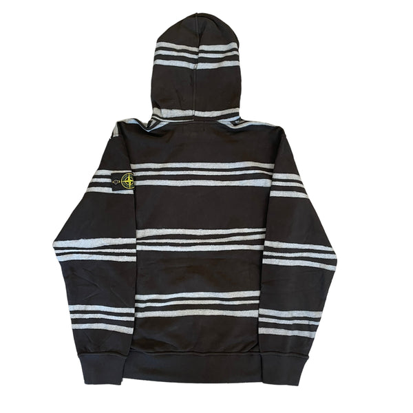 NWT SUPREME x STONE ISLAND Warp Stripe Hoodie Sweatshirt Black