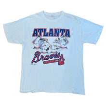 Load image into Gallery viewer, Vintage TRY Atlanta Braves Tom Glavine Greg Maddux John Smoltz Denny Neagle Pitching T Shirt 90s XL
