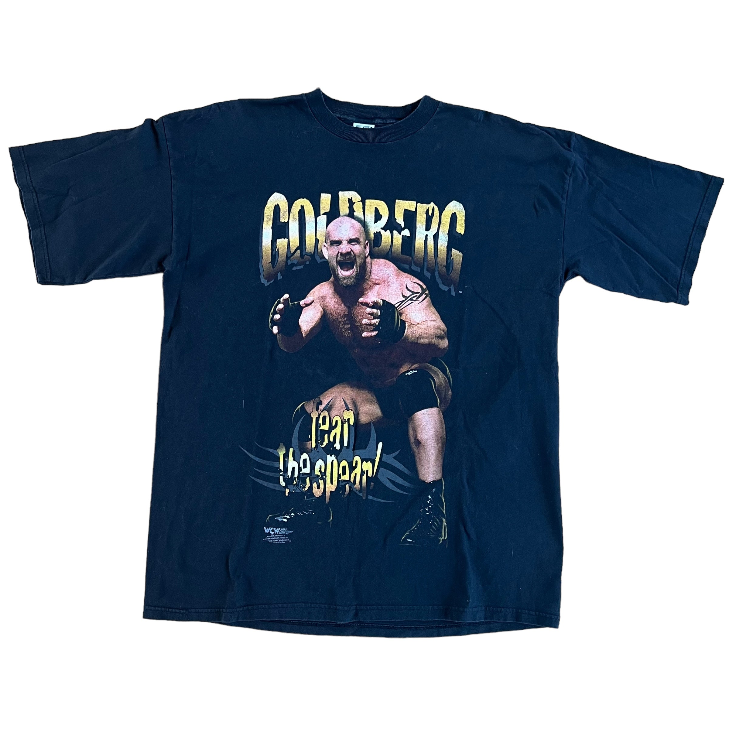 Vintage WCW Goldberg Fear The Spear 1998 Photo T Shirt 90s 2XL 
