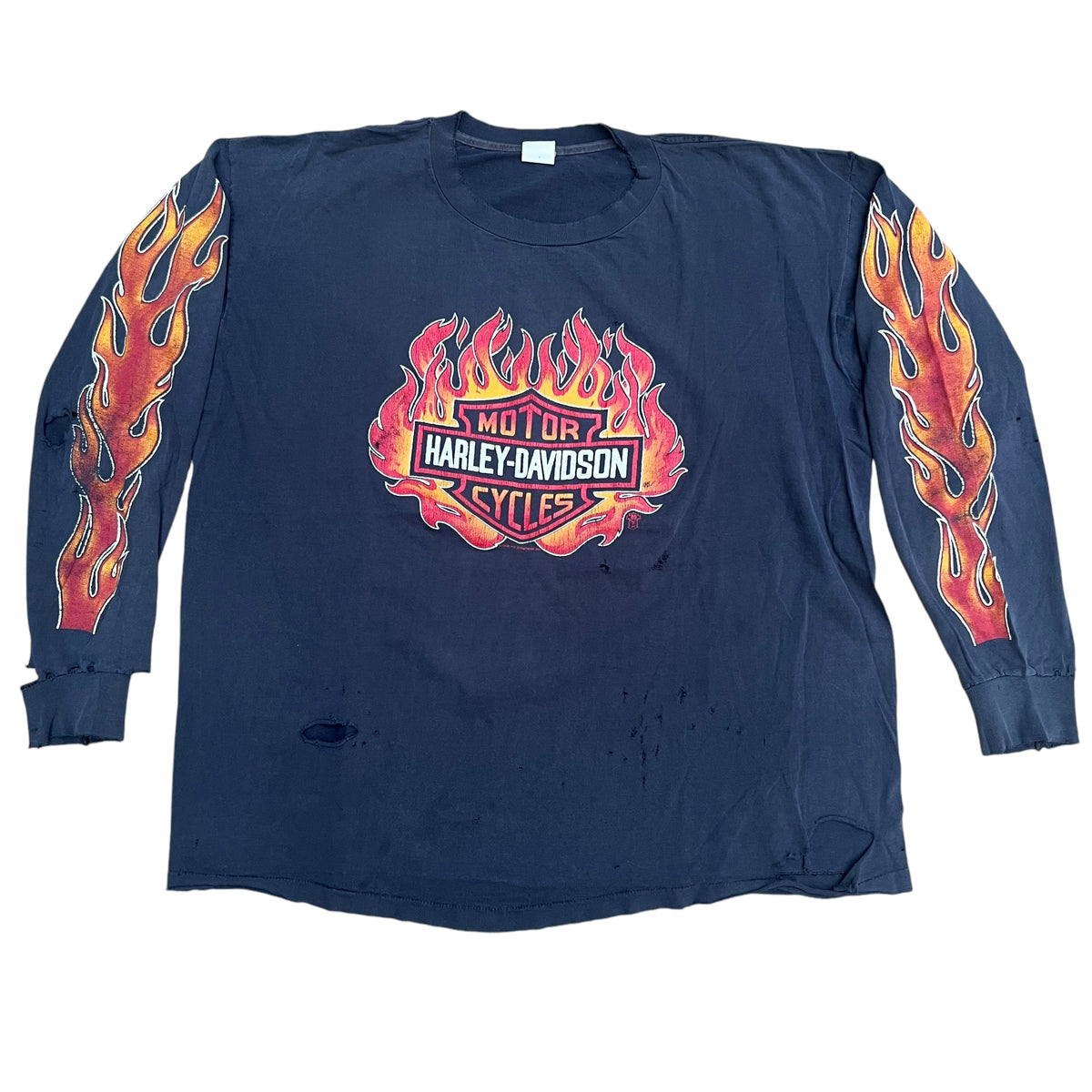 Vintage TOUCH OF GOLD Harley Davidson Motorcycles Flames 1988 Long