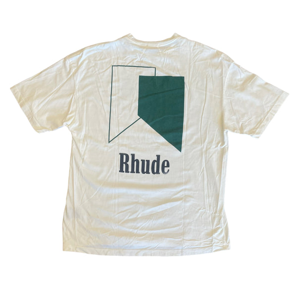 Pre Owned RHUDE Track Logo T Shirt White XXL