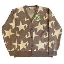 Load image into Gallery viewer, A BATHING APE Bape Sta Pattern Relaxed Fit Knit Cardigan Sweater NWT S

