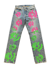 Load image into Gallery viewer, Denim Tears X Bstroy 501 Light Wash Jean Pink/Green New Tagged W 32 L 32
