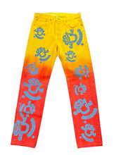 Load image into Gallery viewer, Denim Tears X Bstroy 501 Gradient Jeans Yellow Orange Pre-Owned Tagged W 32 L 32
