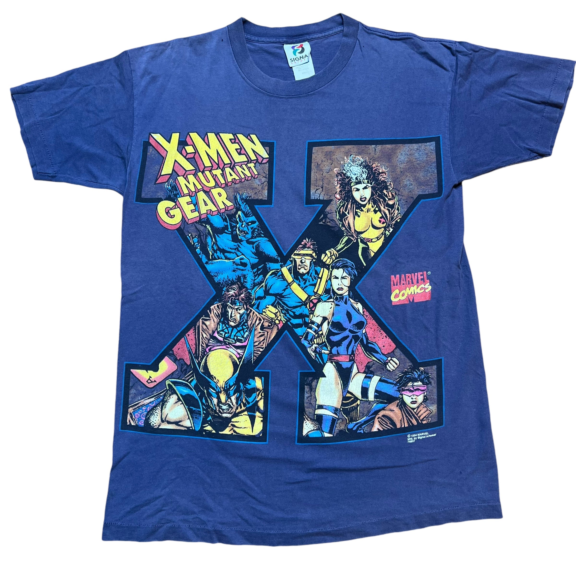 mutant gear Vintage SIGNAL X-Men Mutant Gear Marvel Comics 1994 T Shirt 90s Blue Bigger