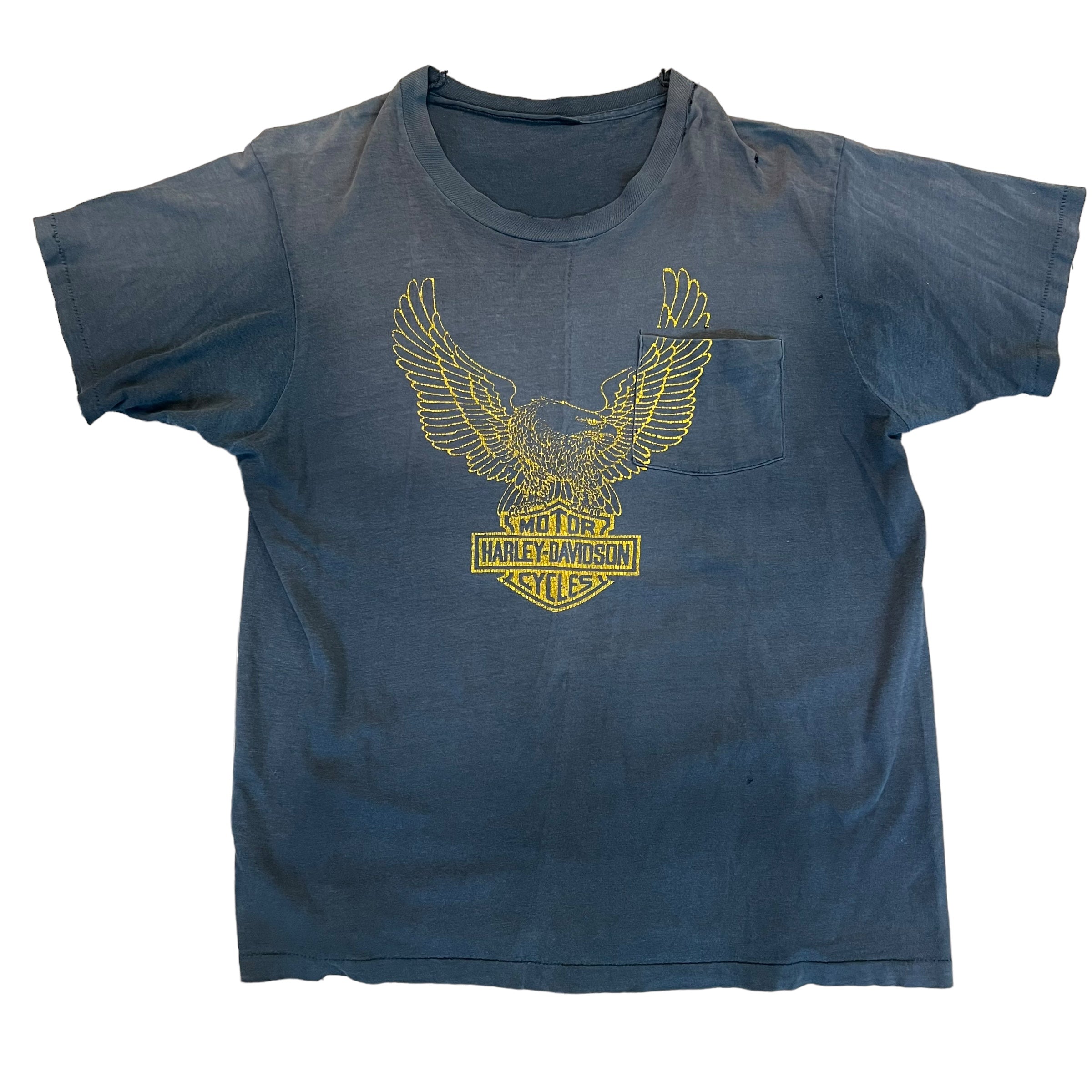 Vintage HARLEY DAVIDSON Bar & Shield Eagle Pocket T Shirt 70s 80s 