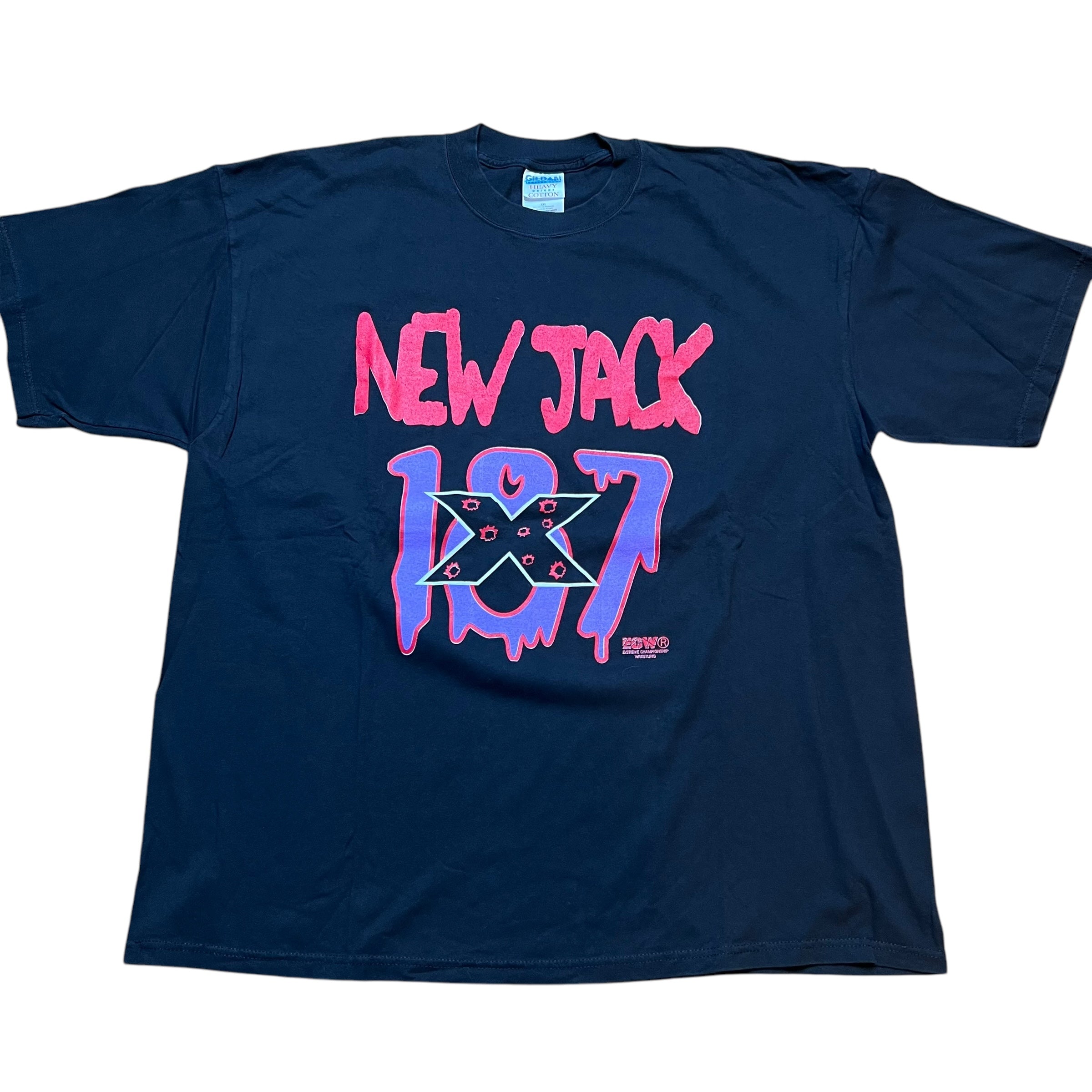 Vintage ECW New Jack 187 Original Gangsta Wrestling T Shirt 90s Black