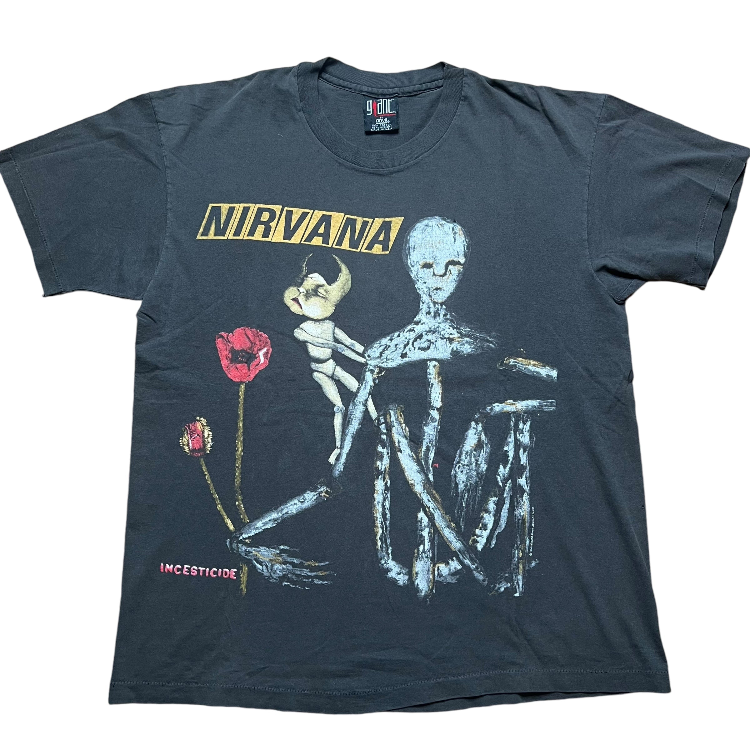 NIRVANA 骸骨デザイン Tシャツ XSIDE Crew Neck Nirvana Printed Women's T-Shirt - S5JI89Z8-VDL
