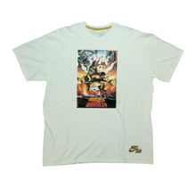 Load image into Gallery viewer, Vintage NIKE Air Charles Barkley vs Godzilla Spell Out Swoosh T Shirt 2000s White XL