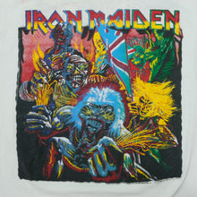 Load image into Gallery viewer, Vintage SCREEN STARS Iron Maiden's Gonna Get Ya No Matter Who You Are T Shirt 90s White L
