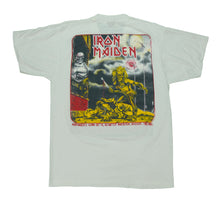 Load image into Gallery viewer, Vintage SCREEN STARS Iron Maiden's Gonna Get Ya No Matter Who You Are T Shirt 90s White L