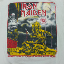 Load image into Gallery viewer, Vintage SCREEN STARS Iron Maiden's Gonna Get Ya No Matter Who You Are T Shirt 90s White L
