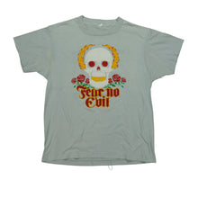 Load image into Gallery viewer, Vintage Powell Peralta Fear No Evil Skull T Shirt 80s 90s Skater Grayish Blue