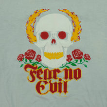 Load image into Gallery viewer, Vintage Powell Peralta Fear No Evil Skull T Shirt 80s 90s Skater Grayish Blue