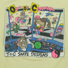 Load image into Gallery viewer, Vintage T&C Skate Designs Hawaii Out of Control 1987 T Shirt 80s Yellow XL