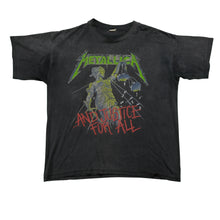Load image into Gallery viewer, Vintage Metallica and Justice For All 1988-89 Tour T Shirt 80s Black