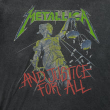 Load image into Gallery viewer, Vintage Metallica and Justice For All 1988-89 Tour T Shirt 80s Black