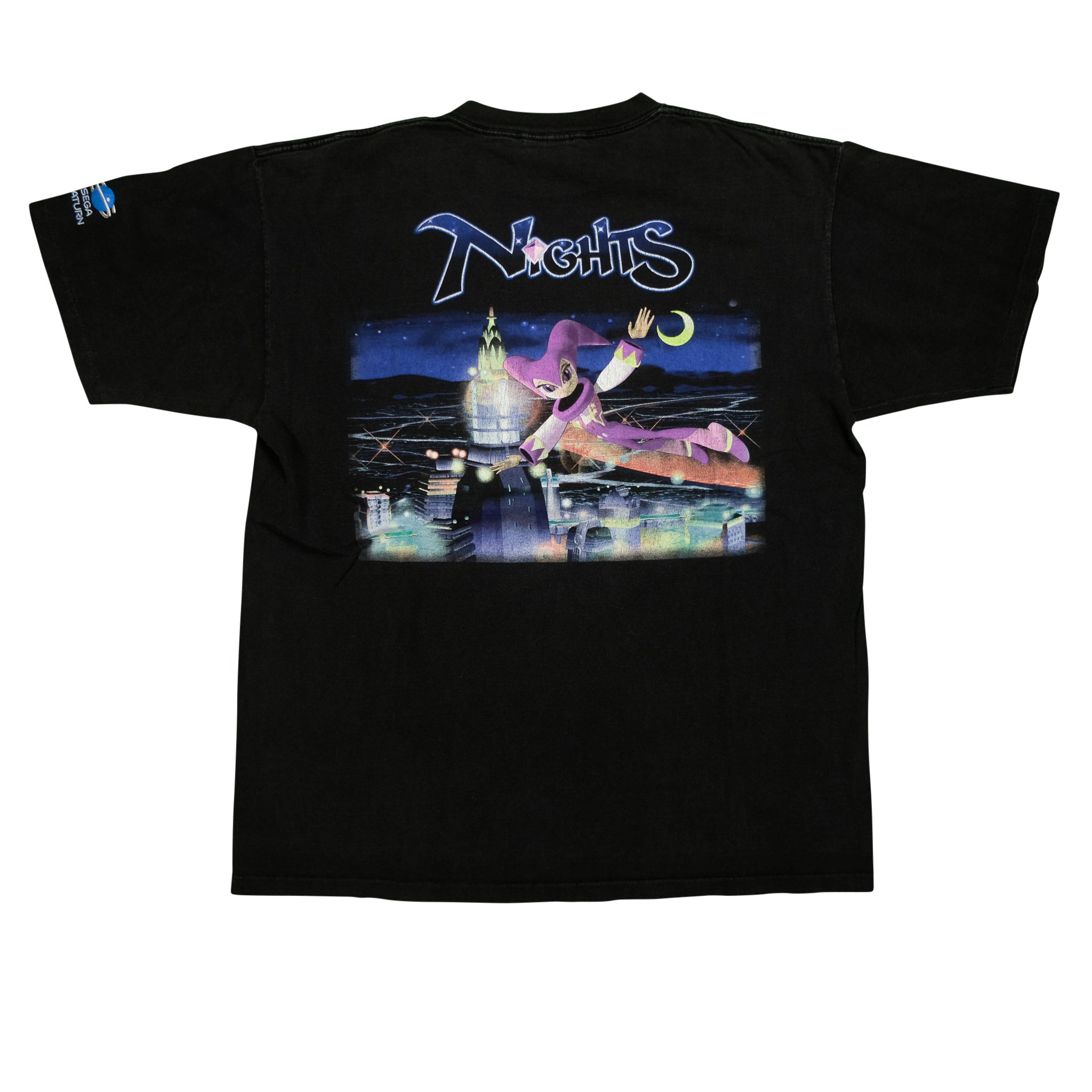 Vintage ONEITA Nights Into Dreams Sega Saturn 1996 Video Game Promo T Shirt  90s Black XL