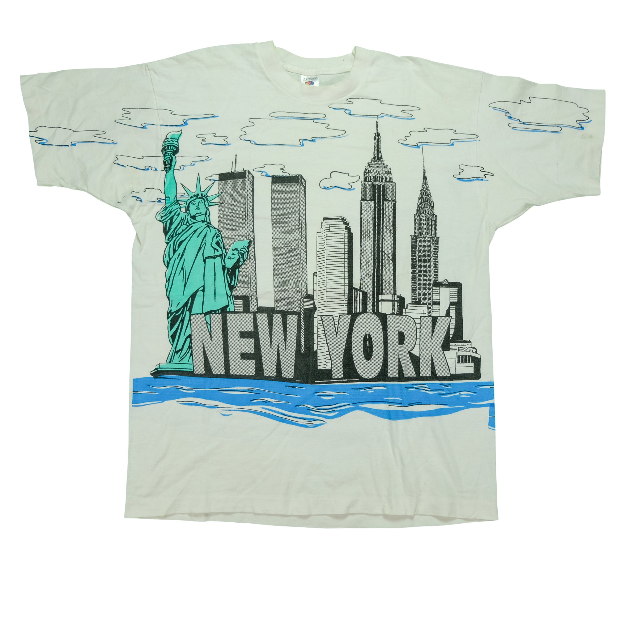 Vintage New York City Building Monuments All Over Print Tee 