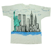 Load image into Gallery viewer, Vintage New York City NYC Building Monuments All Over Print T Shirt 90s White XL