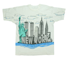 Load image into Gallery viewer, Vintage New York City NYC Building Monuments All Over Print T Shirt 90s White XL