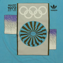 Load image into Gallery viewer, Vintage ADIDAS Stockholm 1912 München 1972 Summer Olympics T Shirt 80s 90s Blue L