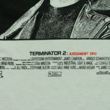 Load image into Gallery viewer, Vintage Terminator 2: Judgement Day Arnold Schwarzenegger 1991 Film Promo T Shirt 90s White XL