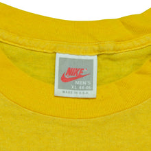 Load image into Gallery viewer, Vintage NIKE Mid America Classic Spell Out Swoosh Big Cat Graphic T Shirt 80s 90s Yellow XL