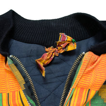 Load image into Gallery viewer, Vintage Malcolm X By Any Means Necessary Varsity Jacket 90s Orange Green Black