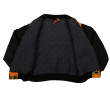 Load image into Gallery viewer, Vintage Malcolm X By Any Means Necessary Varsity Jacket 90s Orange Green Black