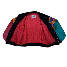 Load image into Gallery viewer, Vintage CROSS COLOURS Post Hip Hop Nation Academic Hard Wear Spell Out Wool Leather Varsity Jacket 90s Black 2