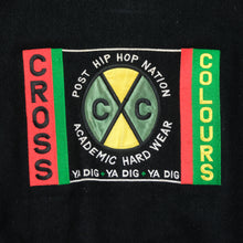 Load image into Gallery viewer, Vintage CROSS COLOURS Post Hip Hop Nation Academic Hard Wear Spell Out Wool Leather Varsity Jacket 90s Black 2
