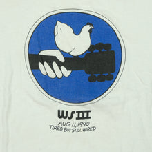 Load image into Gallery viewer, Vintage Woodstock III Tired But Still Wired Joplin, Hendrix 1990 Festival T Shirt 90s White M