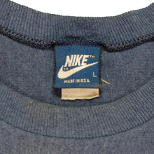 Load image into Gallery viewer, Vintage NIKE Spell Out Sleeves T Shirt 80s Navy Blue L