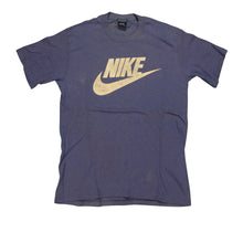 Load image into Gallery viewer, Vintage NIKE Spell Out Swoosh T Shirt 80s Navy Blue XL