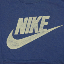 Load image into Gallery viewer, Vintage NIKE Spell Out Swoosh T Shirt 80s Navy Blue XL