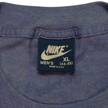 Load image into Gallery viewer, Vintage NIKE Spell Out Swoosh T Shirt 80s Navy Blue XL