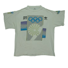 Load image into Gallery viewer, Vintage ADIDAS Stockholm 1912 Munich 1972 Olympic Games T Shirt 80s 90s White M