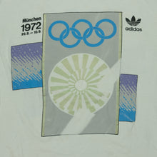 Load image into Gallery viewer, Vintage ADIDAS Stockholm 1912 Munich 1972 Olympic Games T Shirt 80s 90s White M