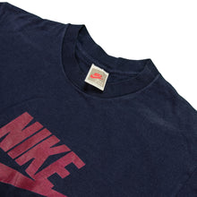 Load image into Gallery viewer, Vintage NIKE Spell Out Swoosh T Shirt 80s 90s Black M