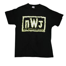 Load image into Gallery viewer, Vintage NWJ Not Without Jesus NWO Wrestling Parody T Shirt 90s Black L