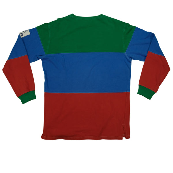Vintage POLO RALPH LAUREN Spell Out RL-93 Stadium Color Block Sweatshirt 90s Red Blue Green L
